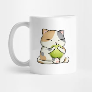 Chubby Cat Green Dango Mug